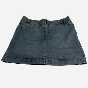 St Johns Bay Denim Skirt Blue Women's Size 14 A-Line Casual